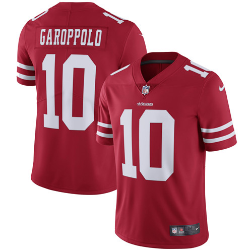 Youth NFL San Francisco 49ers #10 Jimmy Garoppolo Red Vapor Untouchable Limited Stitched Jersey